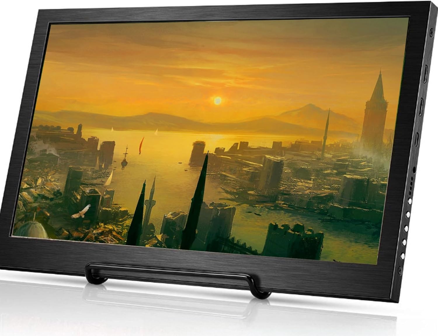 13.3 inch Monitor, Portable IPS Display, 1920x1080 LED Screen Gaming Monitor with HDMI/USB/3.5mm Jacks for SBC PS4 Xbox Game Consoles Raspberry Pi Windows 7/8/10 More