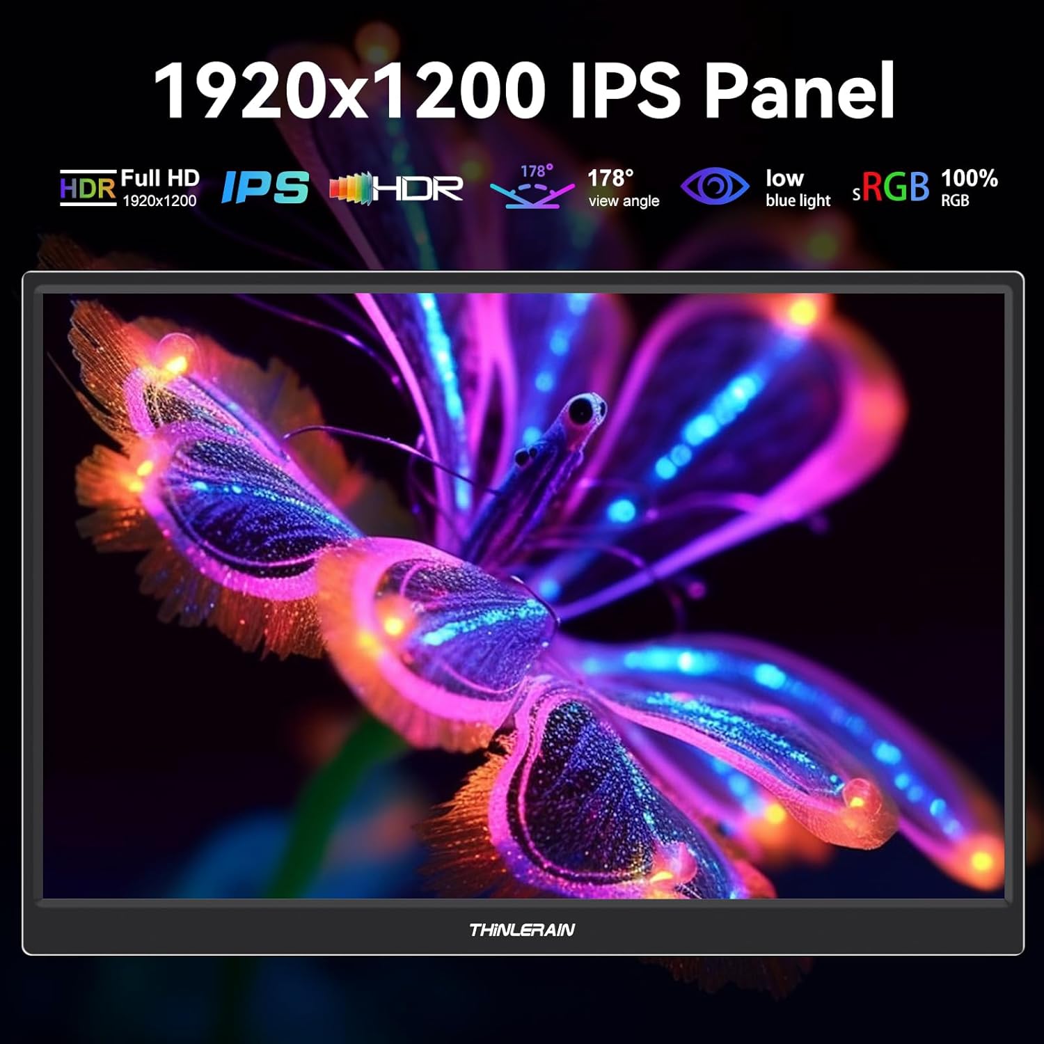 14 Inch FHD 1920x1200 IPS Portable Monitor Touchscreen with Type-C 3.1  HDMI, Travel Monitor with Kickstand  Speaker, External Display for Laptop Phone Computer Xbox Switch PS4/5