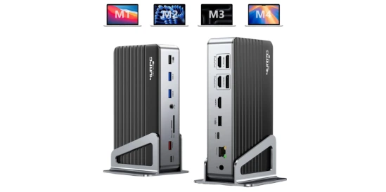4URPC DisplayLink Docking Station Triple 4K@60Hz Monitor with 120W Power Adapter