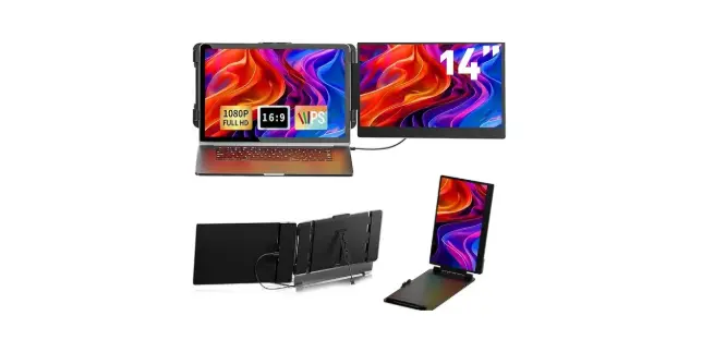 Laptop Screen Extender Monitor - 14 Inch Portable IPS FHD 1080P