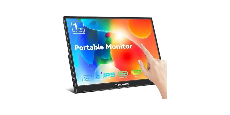 Thinlerain 14 Inch FHD 1920x1200 IPS Portable Monitor Touchscreen with Type-C 3.1 & HDMI