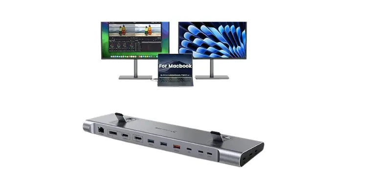 TobenONE MacBook Docking Station Dual 4K@60Hz Monitor