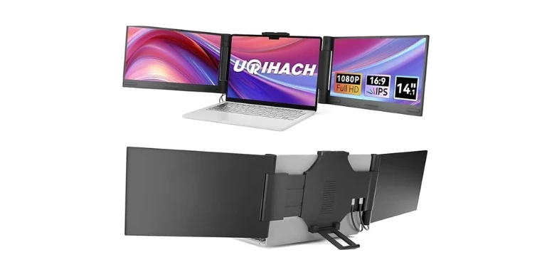 UGRIHACH Laptop Screen Extender, 14 Inch FHD 1080P Portable Monitor for Laptop