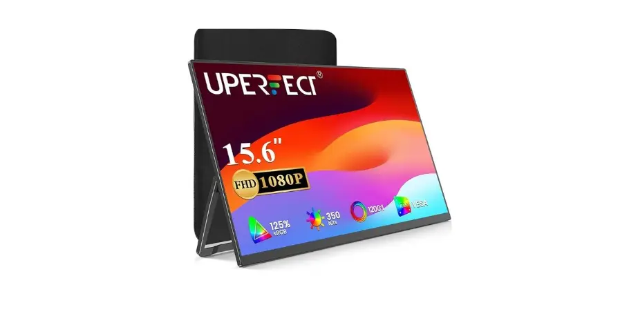 UPERFECT Portable Monitor 15.6 inch, 125 sRGB 1080P FHD Portable Screen Plug & Play