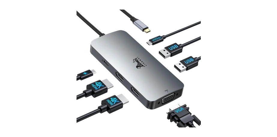 USB C Docking Station Dual Monitor, LIONWEI Laptop Docking Station