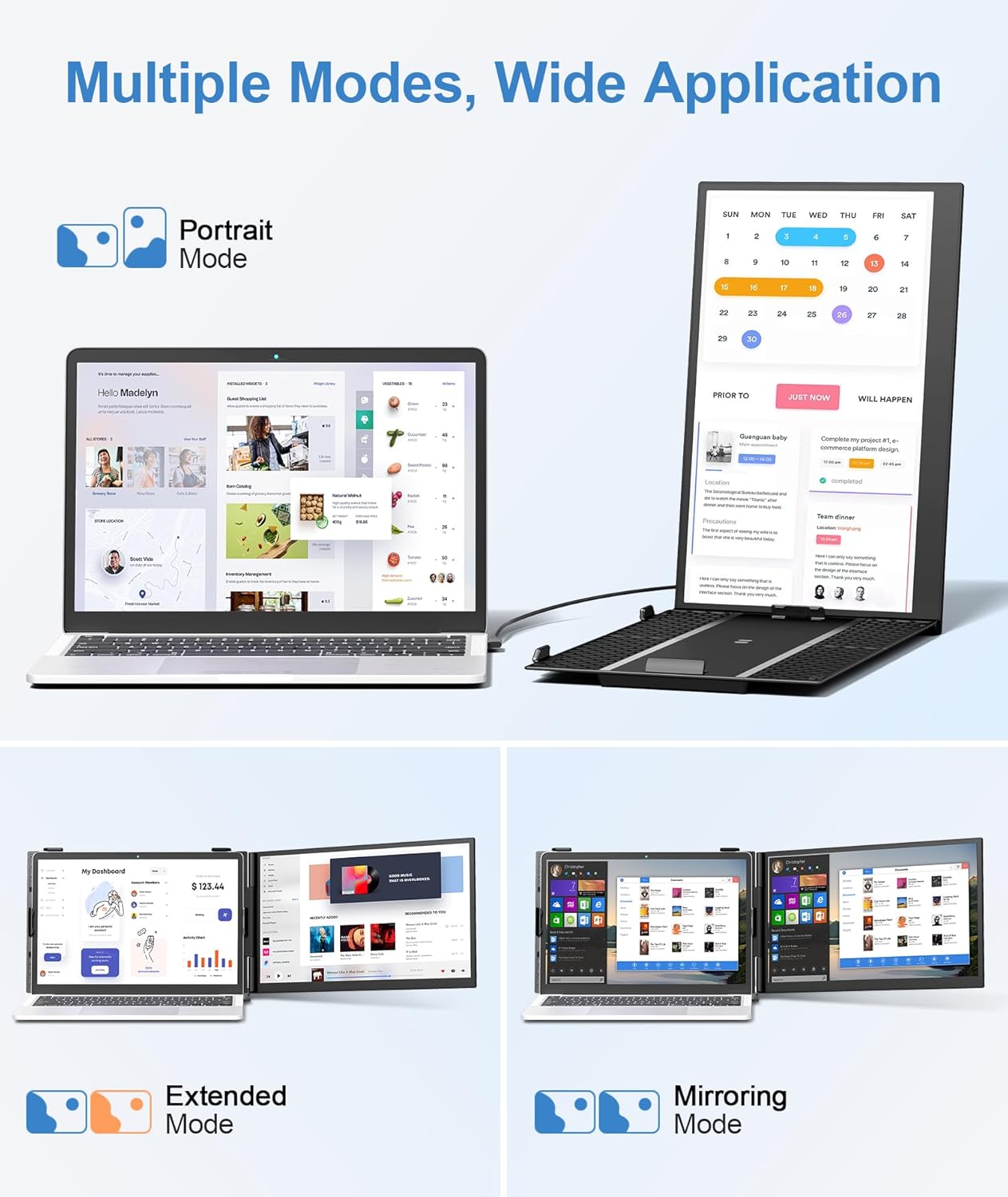 Laptop Screen Extender, Ultra-Thin 14 FHD 1080P Portable Monitor for Laptop, Lightweight Dual Monitor Extender Plug  Play for 13-17 Laptops, Compatible with Wins/Mac/Android/Chrome