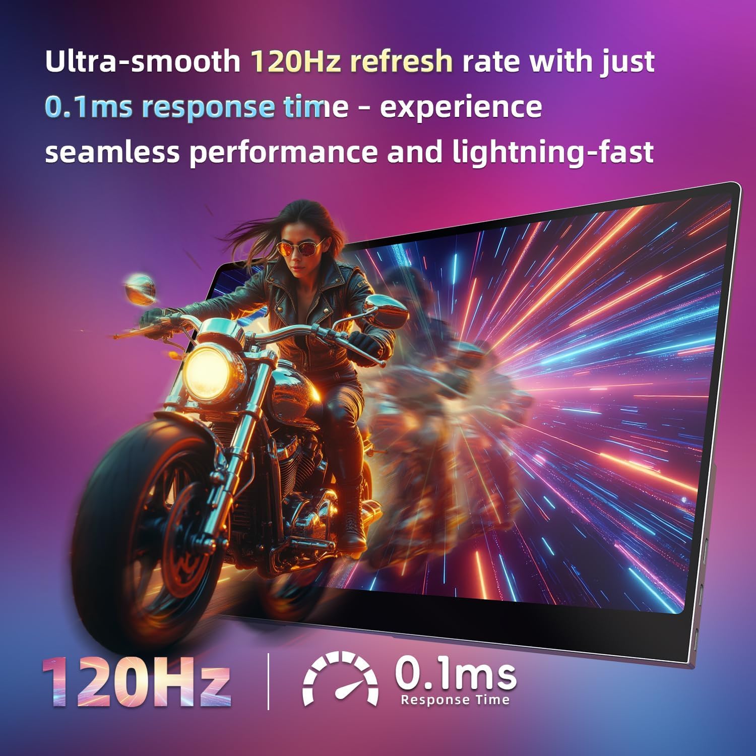 OLED Portable Monitor with Speakers, 16 3K 2880x1800 120Hz 0.1ms Response, 500000:1 Contrast 500 Nits HDR, VESA Kickstand, USB-C/HDMI Display for Laptop Mac mini PC MacBook Xbox PS5 Phone Switch
