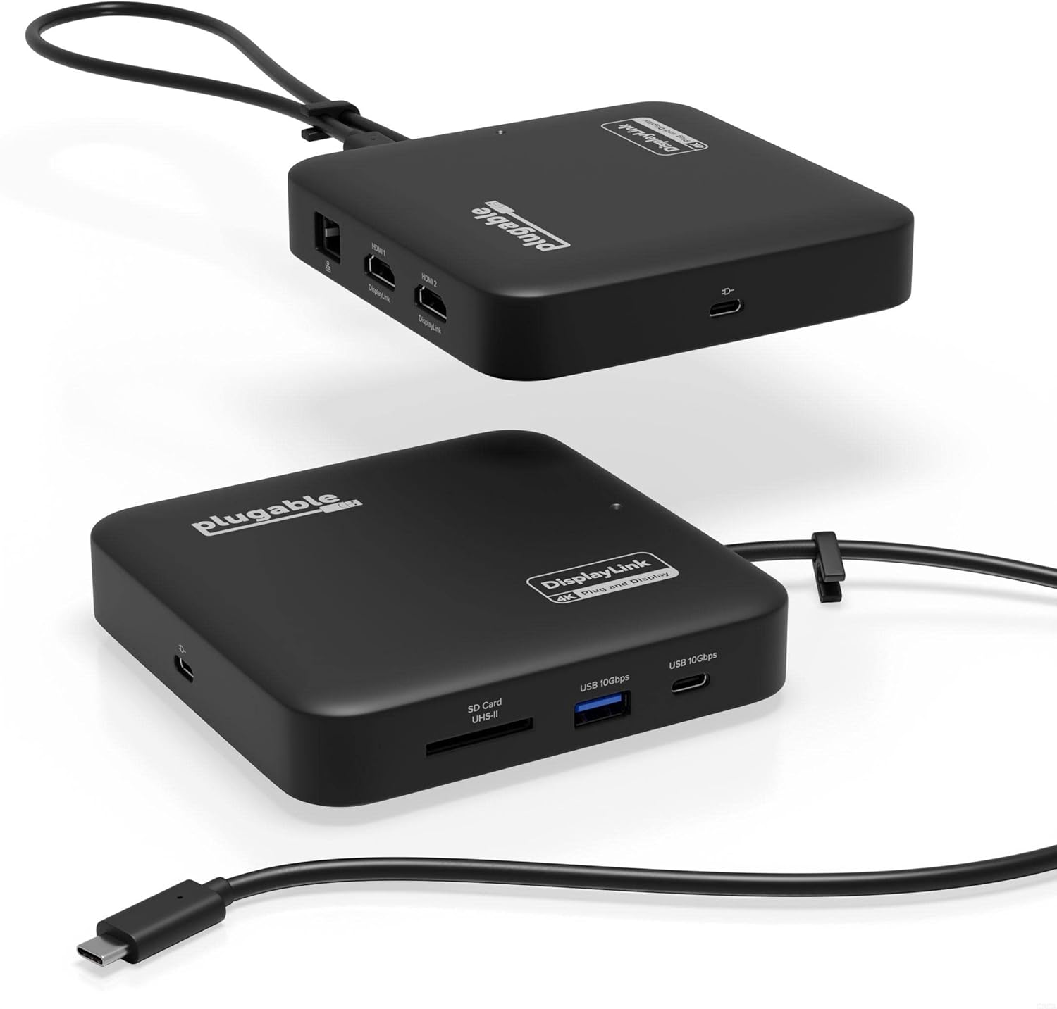 Plugable 7-in-1 USB-C DisplayLink Dock – Dual 4K HDMI (Requires DisplayLink Driver), 100W PD Charging, USB4  Thunderbolt Compatible, Gigabit Ethernet, USB-A/C, SD Card – for Mac  Windows Laptops