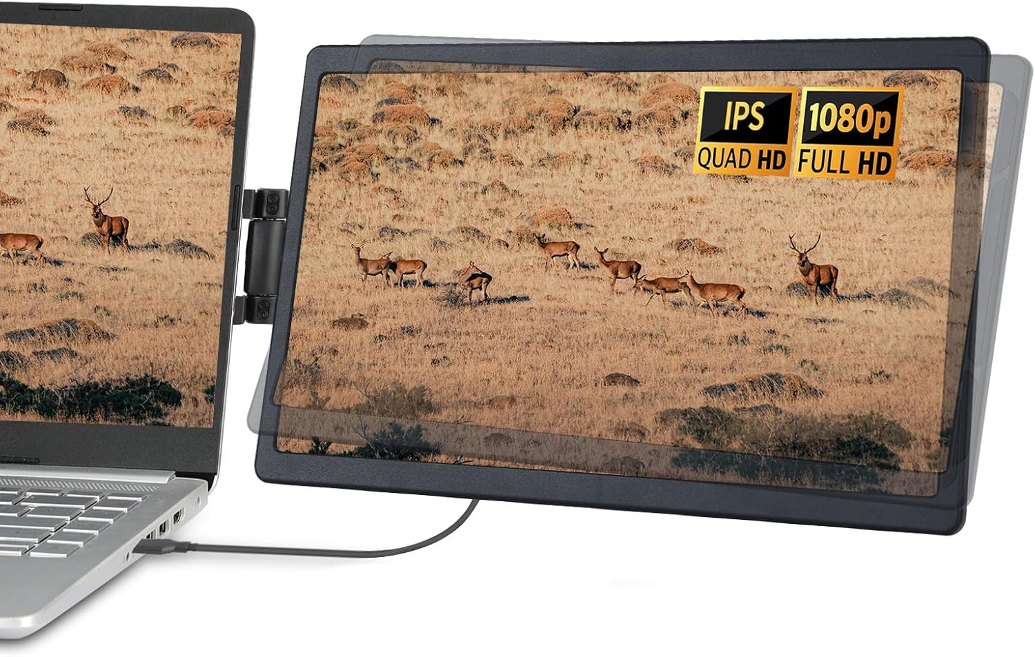 Portable Monitor, 13.3inch Extender Dual Screen External Second Laptop Monitor1920×1080 FHD IPS,USB-C/HDMI,Plug and Play,for Laptop Notebook