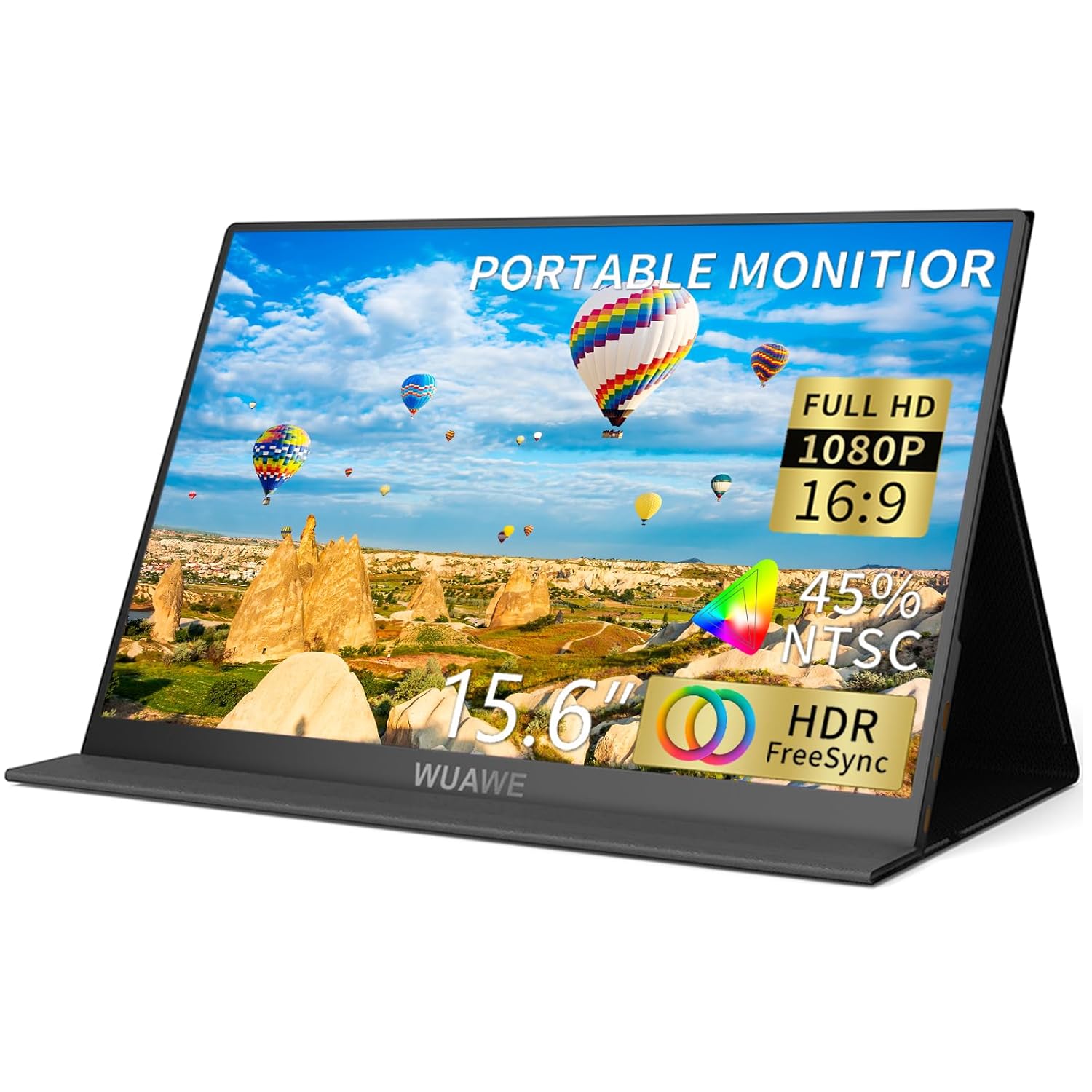 Portable Monitor,15.6-AA 1080P 72% NTSC 98% sRGB USB C HDMI Travel Monitor for Laptop, External Second Computer Monitor with HDR Freesync Low Blue Light for PC Mac Phone PS5 Switch