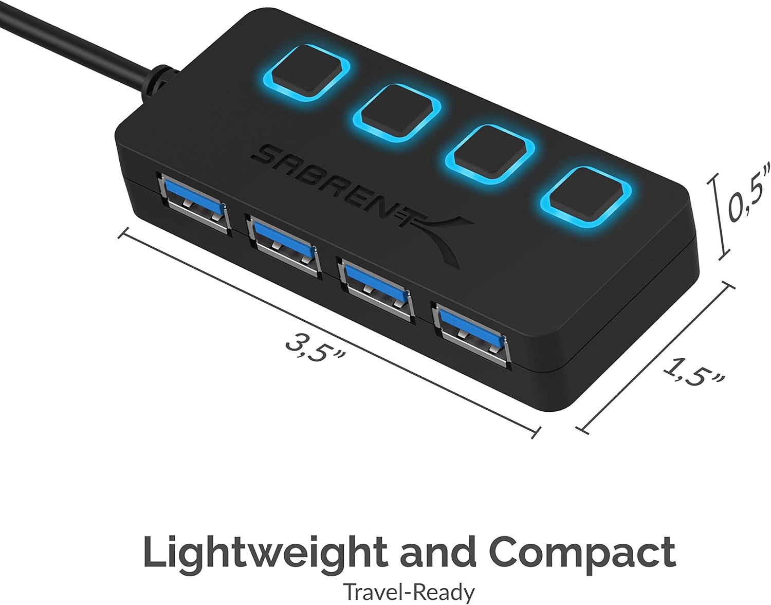 SABRENT USB-C Hub 5-in-1 Docking Station, 4K@60Hz HDMI (Requires DP Alt Mode), 100W PD Pass-Through, 3-Port USB 5Gbps Adapter for Laptops, MacBook Pro/Air, and Type-C Devices (HB-TC5P)