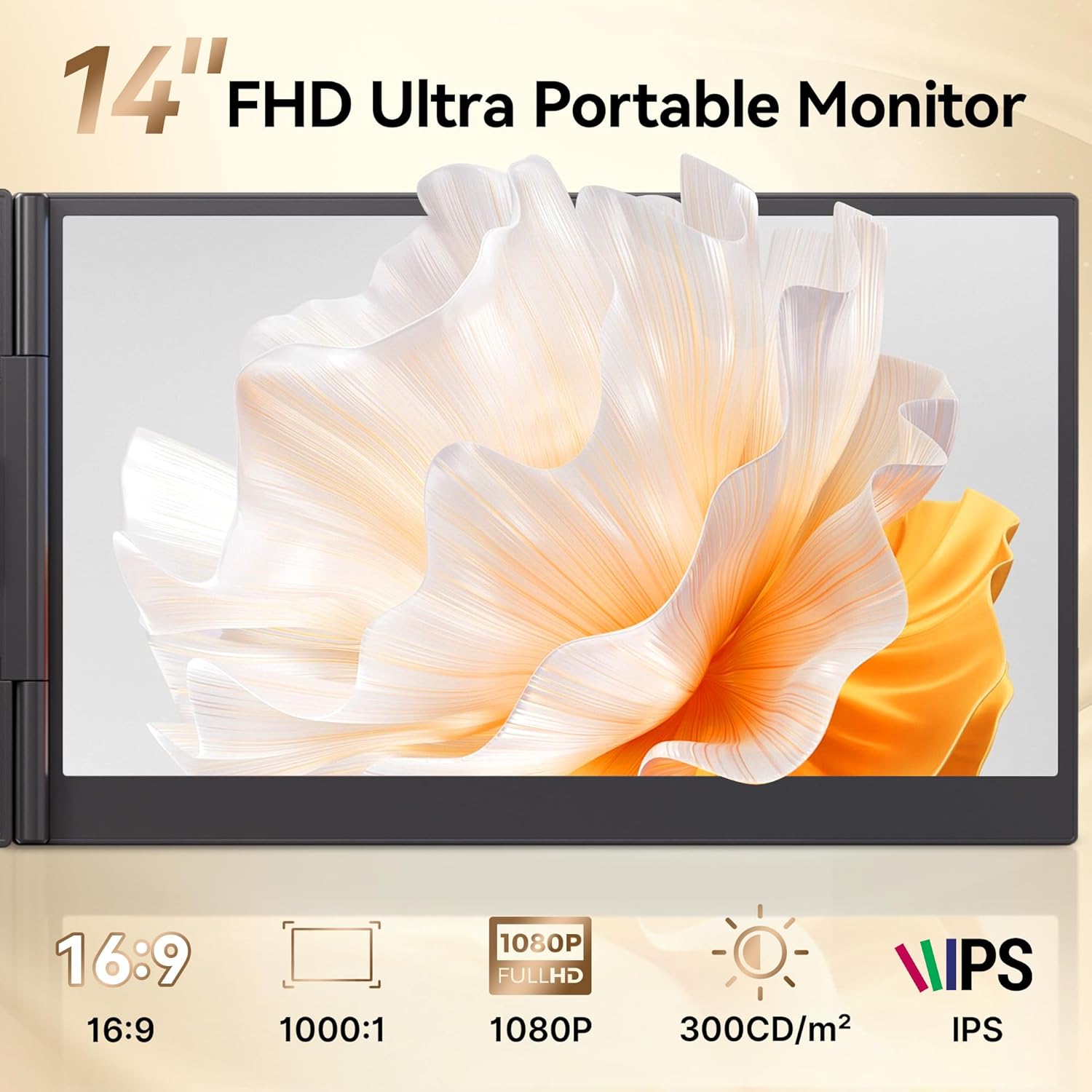 14 Laptop Screen Extender - Ultra Light 1.31lbs Portable Monitor for Laptop FHD 1080P Plug  Play Travel Dual Monitor for Windows/Mac Laptops