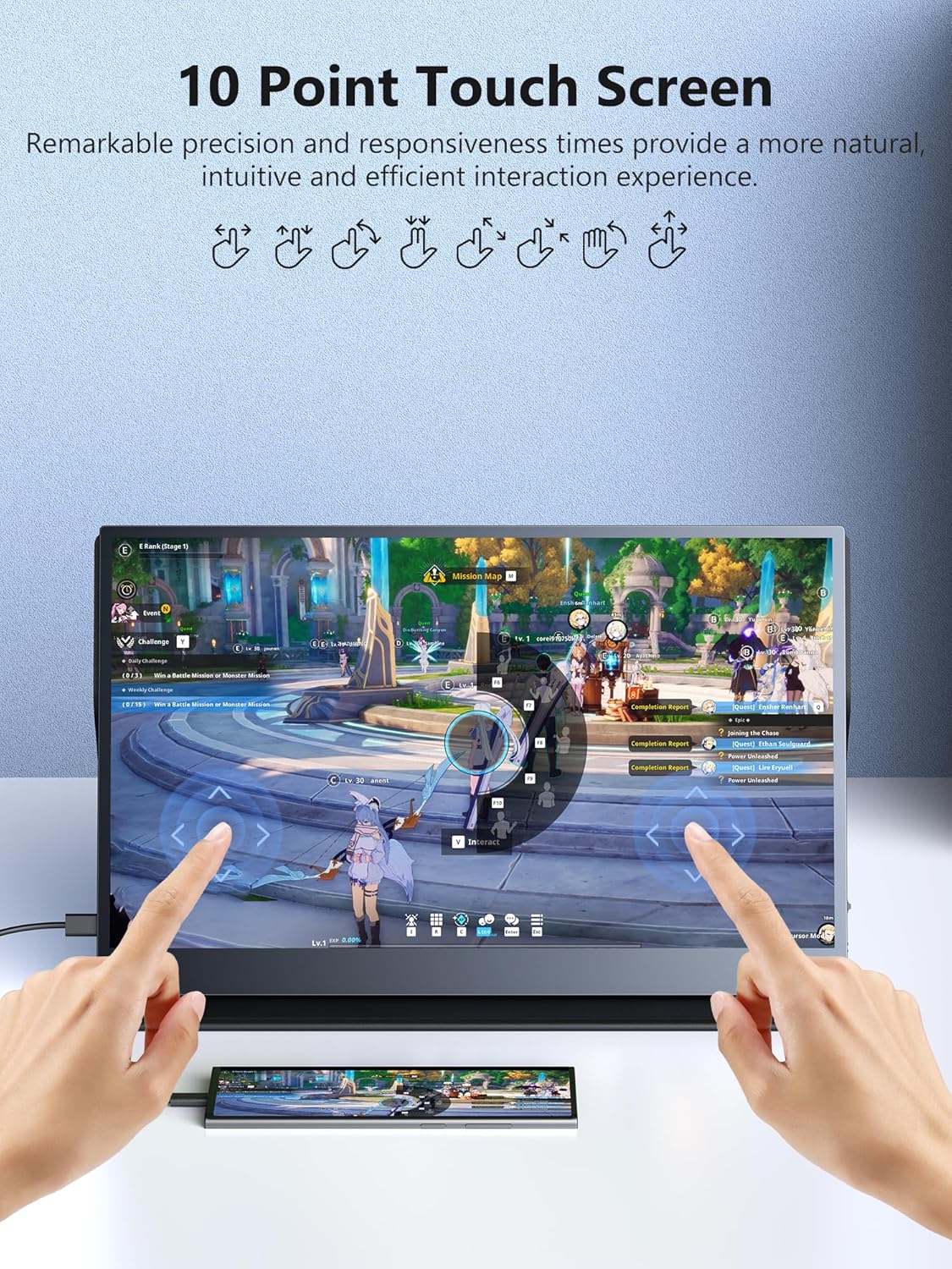 2K Laptop Screen Extender, 15.6 Triple Laptop Screen Extender(Wins Only), Foldable Dual Monitors HDMI USB-C Stacked Triple Portable Monitor 180°Rotation, Plug  Play for Laptops PC Phone