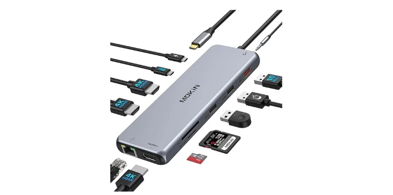 3 HDMI Docking Station 3 Monitors USB C Hub Laptop Dual Monitor Multiport Adapter Dock Dongle