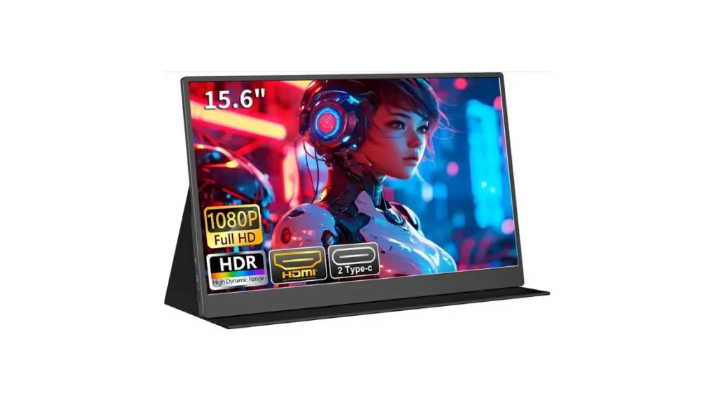 AHXJKA 15.6 inch Large Screen Portable Monitor with Stand,100HZ Gaming Monitor