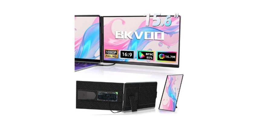 BKVOO Laptop Screen Extender Dual Monitor - 15.6 inch Portable Monitor Detachable IPS 1080P FHD 85 NTSC Travel Screen USB-C HDMI Port Compatible