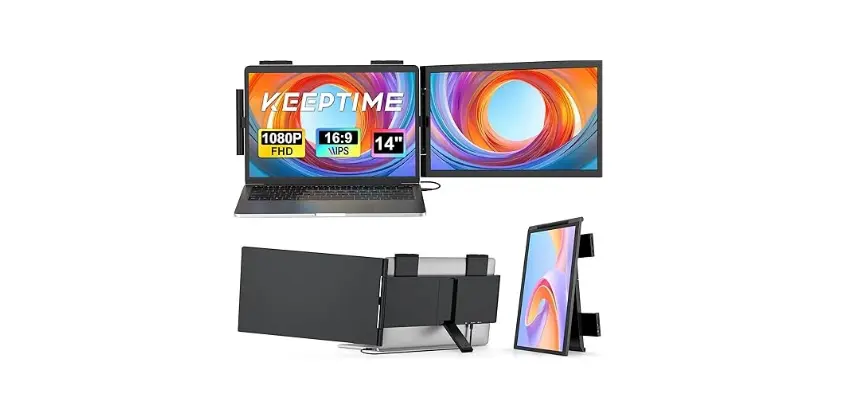 Laptop Screen Extender, 14 inch 1080P IPS Laptop Monitor Extender for 14-16 inch Laptops
