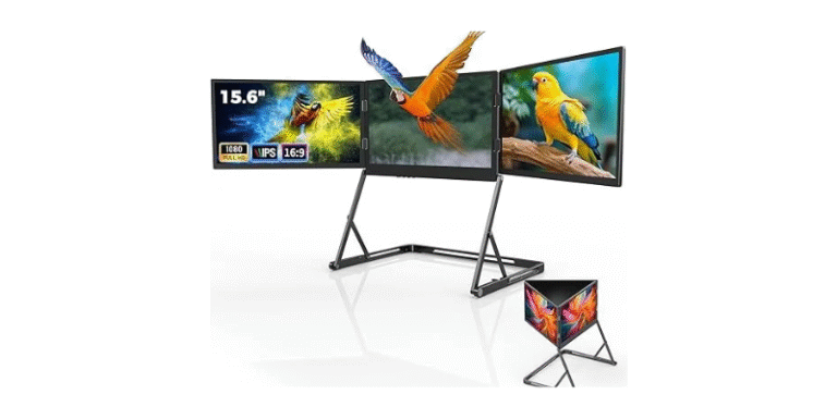 Laptop Screen Extender, 15.6 inch FHD 1080P IPS Portable Foldable Triple Monitor, Laptop Monitor Extender