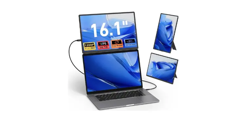 Laptop Screen Extender Monitor Portable - 16.1'' FHD 1200P Portable Screen for Laptops