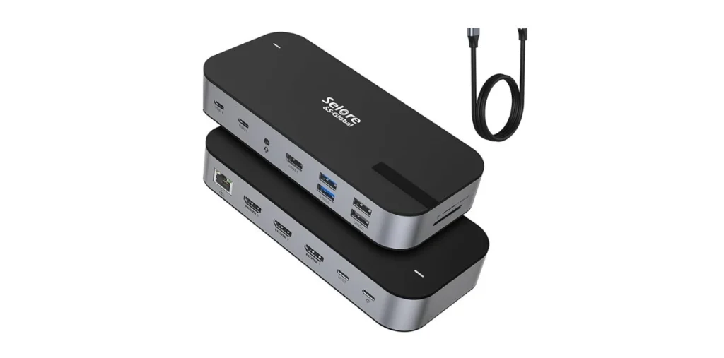 Selore USB C Dock 3 HDMI, 3 HDMI Docking Station Dual Monitor