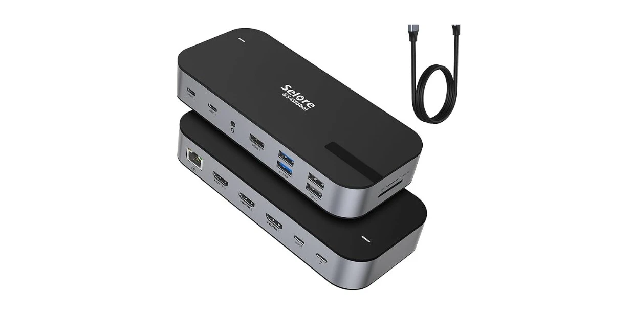 Selore USB C Dock 3 HDMI, 3 HDMI Docking Station Dual Monitor