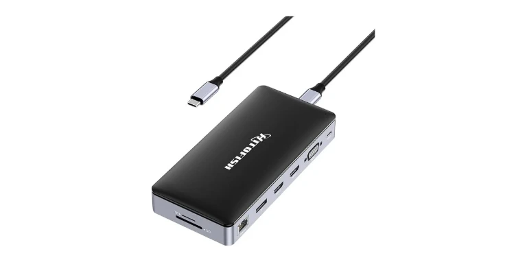 USB C Laptop Docking Station Dual Monitor, 15 in 1 Docking with 4K Triple Display Multiport Adapter
