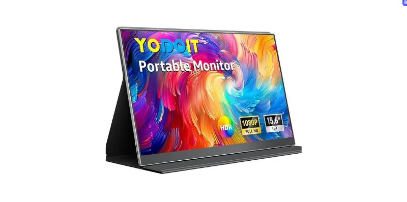 Yodoit Portable Monitor for Laptop, 15.6 inch 1920×1080 Travel Monitor FHD Screen IPS Display with USB Type C Port