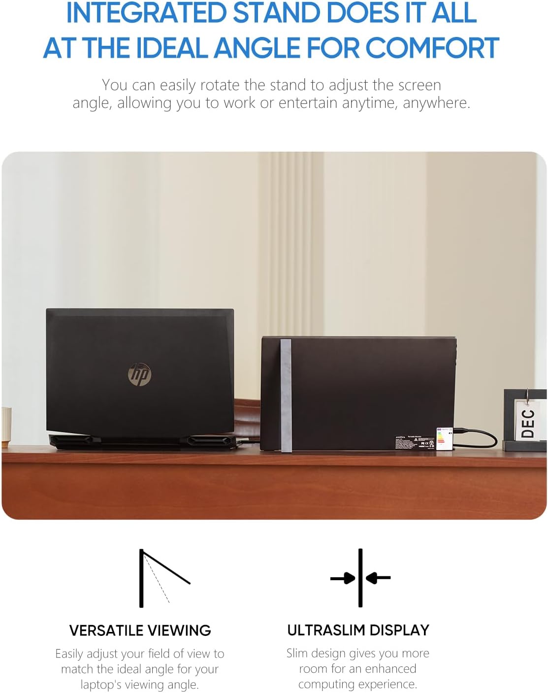 ARZOPA 17.3 Portable Monitor, 1080P FHD 103% sRGB IPS Gaming Monitor Laptop Monitor with Built-in Kickstand HDMI USB C External Screen for PC Mac Phone Xbox PS5 - A1M