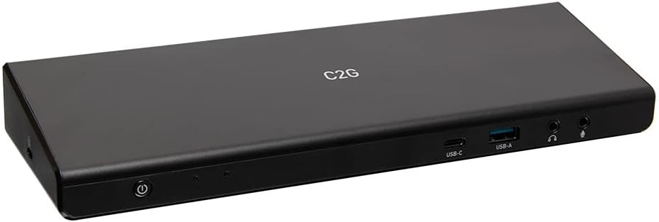 C2G USB-C Docking Station 12-in-1 Triple Display with HDMI, DisplayPort, Ethernet, USB, 3.5mm Audio and Power Delivery up to 85W - 4K 30Hz (TAA Compliant), Black