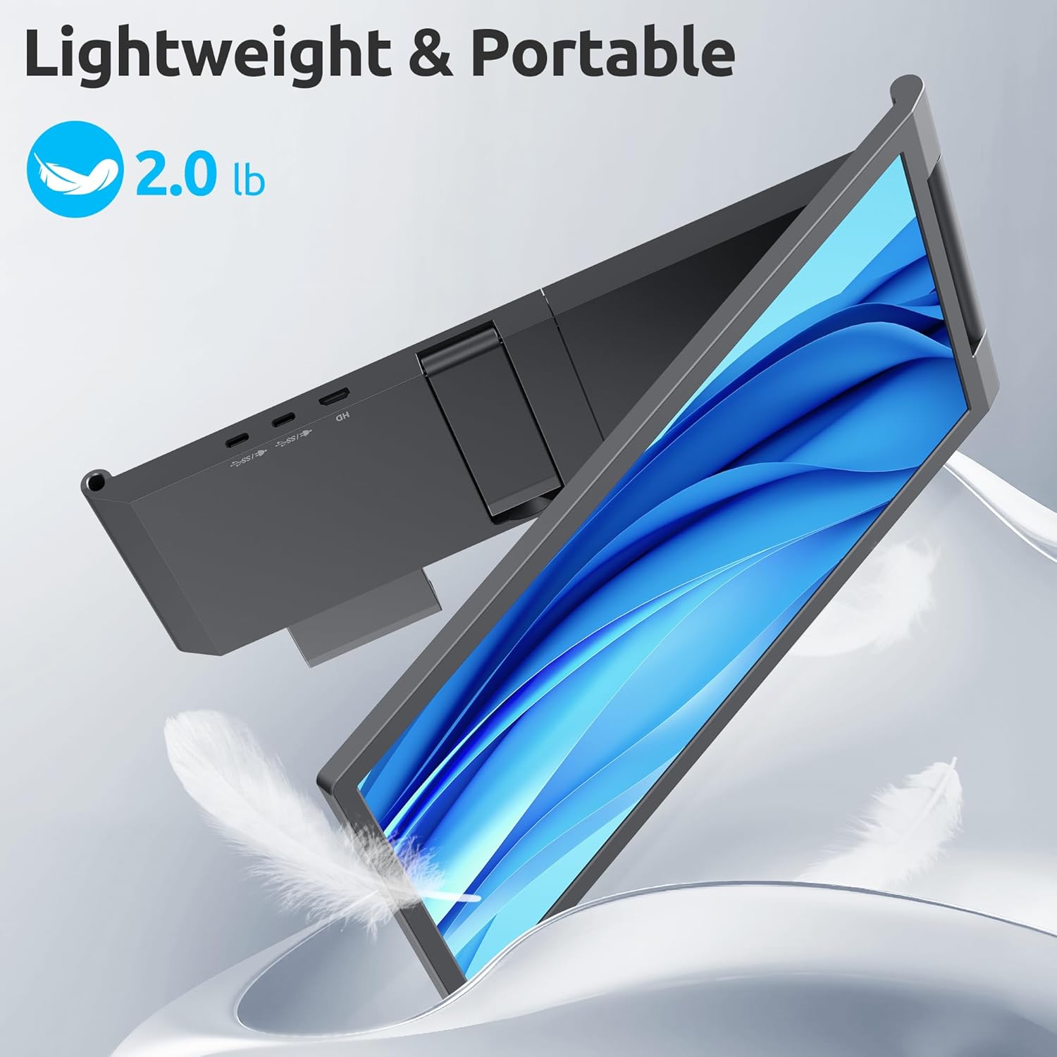 Dual Laptop Screen Extender, 14 1080P IPS Portable Triple Monitor for 14-16.5 Laptops with USB-C Port, Plug and Play, Attachment Screen for Windows/Mac/Android/Switch/PS5/Xbox