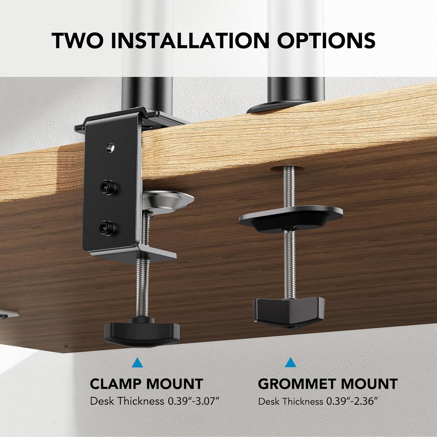 HUANUO Adjustable Monitor Stand, Single Arm Desk Mount for 32 inch Screen and 17 inch Laptop, Heavy Duty Ergonomic Bracket Holds 22lbs