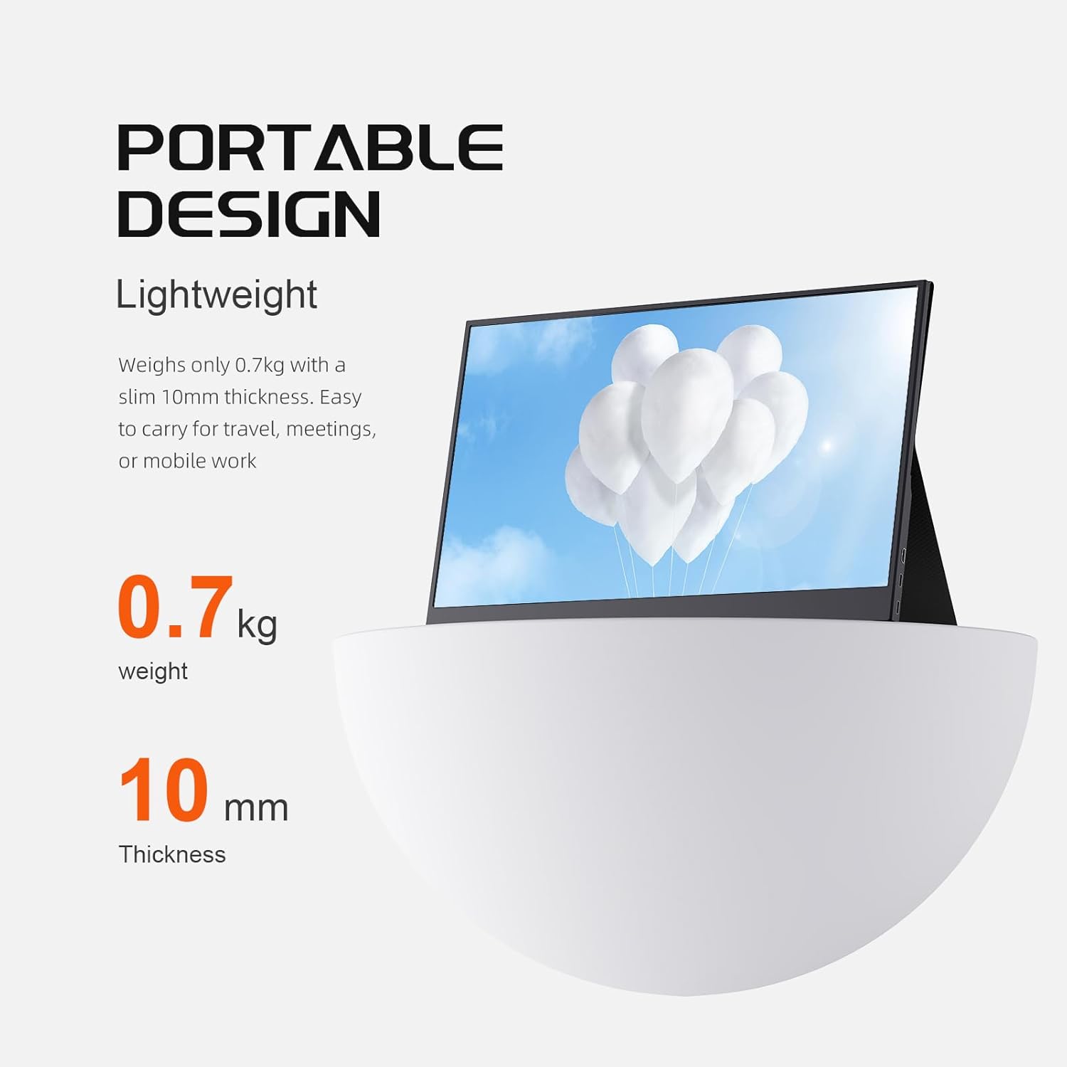 Portable Monitor, 11.6 HDMI USB-C IPS External Screen Small, Built-in Dual Speakers Gaming for Laptop PC, Plug  Play,Lightweight Small Monitor for On-The-Go Use,Black