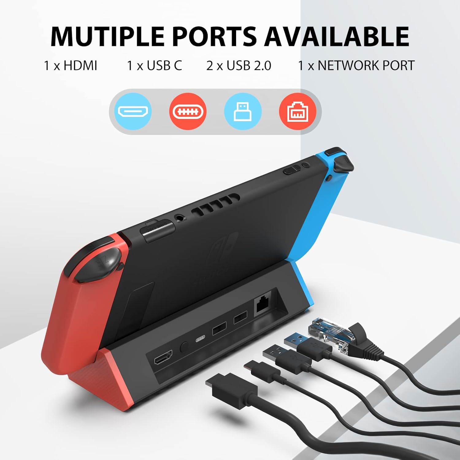 SIWIQU TV Dock Station for Nintendo Switch/Switch OLED, Portable TV Docking Station Replacement with 4K HDMI Adapter/Type C Port/USB Port for Official Nintendo Switch (for Switch/OLED)