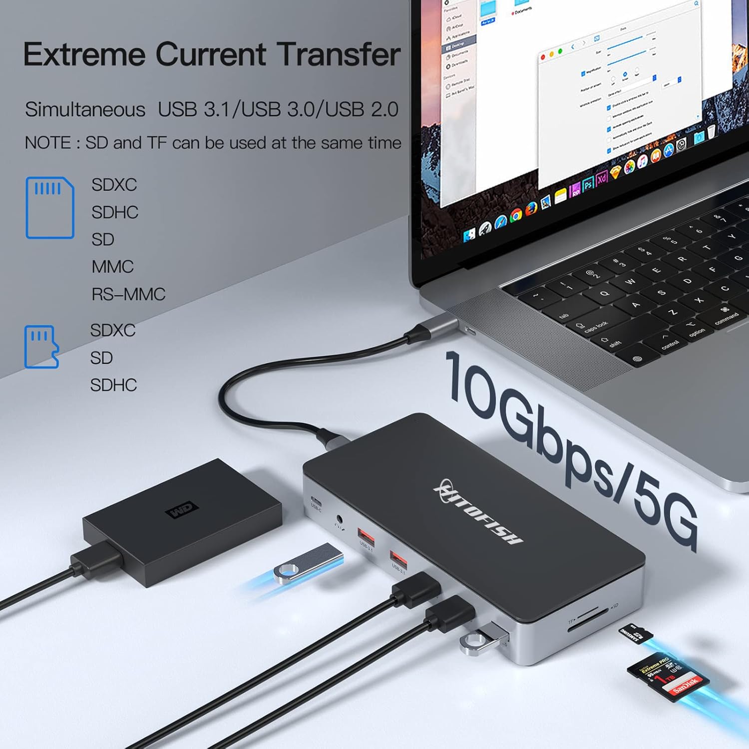USB C Laptop Docking Station Dual Monitor, 15 in 1 Docking with 4K Triple Display Multiport Adapter Compatible for MacBook/Dell/HP/Lenovo (2 HDMI, DP, VGA, USB Ports, RJ45, SD/TF, Mic/Audio, PD) -Grey