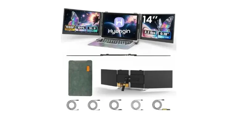 2025 Upgraded 14 inch Triple Laptop Screen Extender, Ultra-Thin 1080P FHD Displays for Laptop