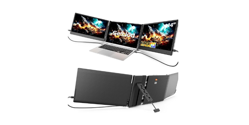 2025 Upgraded Laptop Screen Extender Portable, 14 inch 1080P FHD IPS Screen, Monitor Extender for Laptop