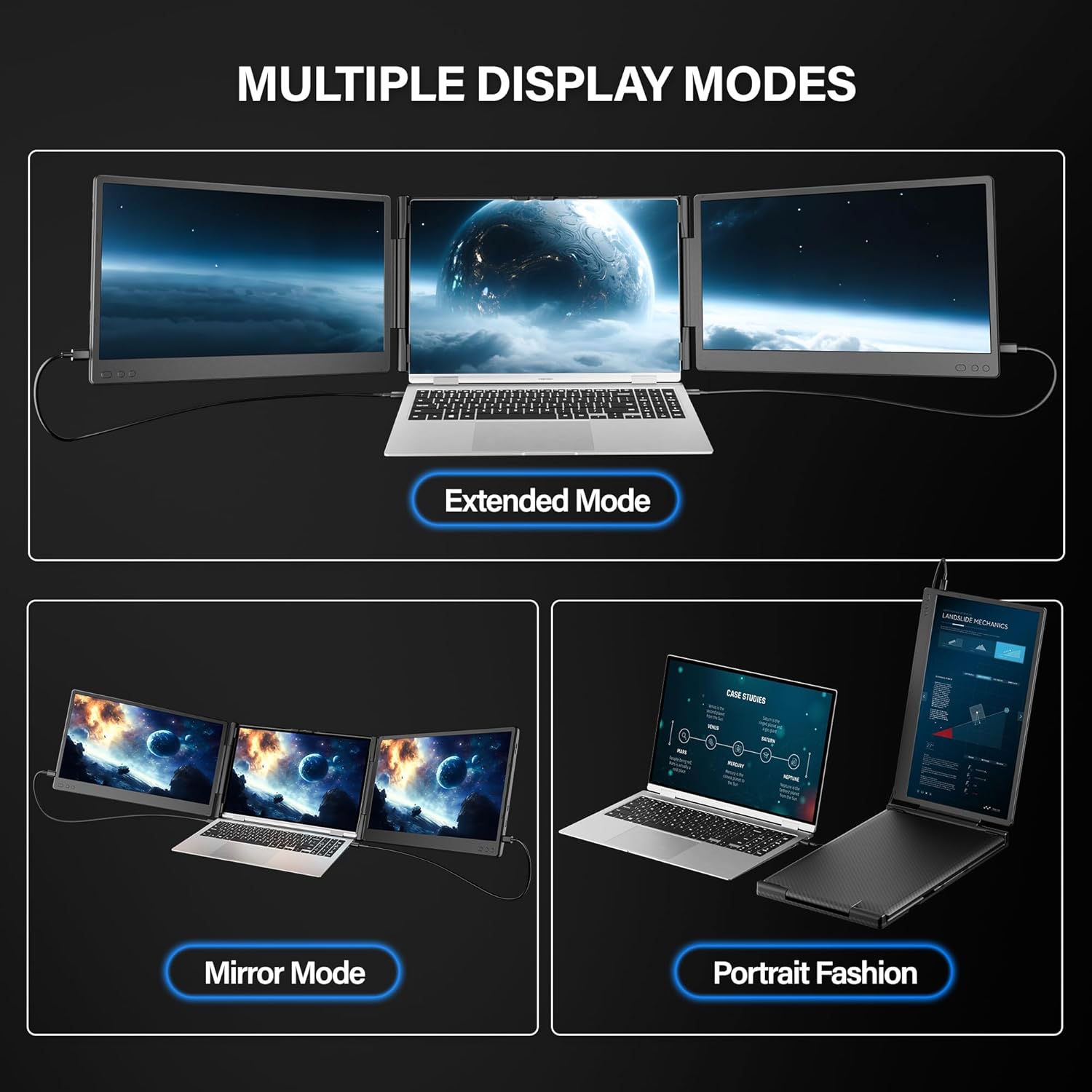 2025 Upgraded Laptop Screen Extender Portable, 14 1080P FHD IPS Screen, Monitor Extender for Laptop, Fit for 13-17, Plug  Play Compatiable with Windows/Mac/Chrome/Android/Switch
