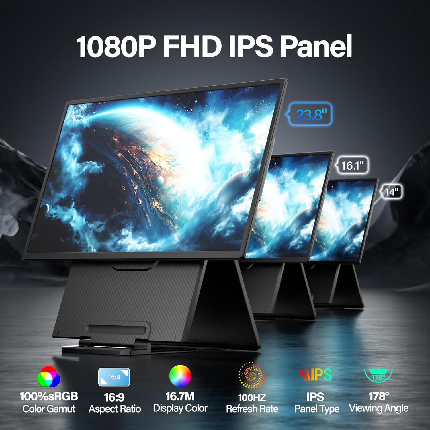 2025 Upgraded Laptop Screen Extender Portable, 14 1080P FHD IPS Screen, Monitor Extender for Laptop, Fit for 13-17, Plug  Play Compatiable with Windows/Mac/Chrome/Android/Switch