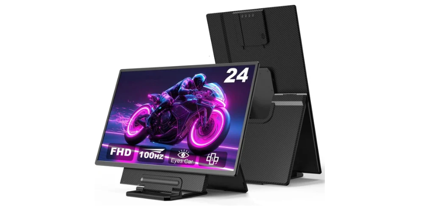 24 inch Large Portable Monitor, 1080P FHD 100Hz Laptop Screen Extender, 125% sRGB IPS Monitor Extender