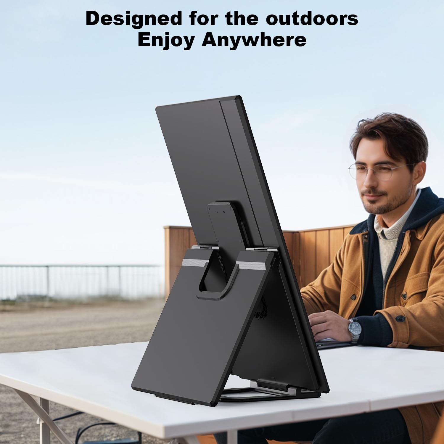 24 Large Portable Monitor, 1080P FHD 100Hz Laptop Screen Extender, 125% sRGB IPS Monitor Extender, USB C HDMI Office Gaming with Detachable Stand, Travel monitor for Window MAC Phone Xbox Switch