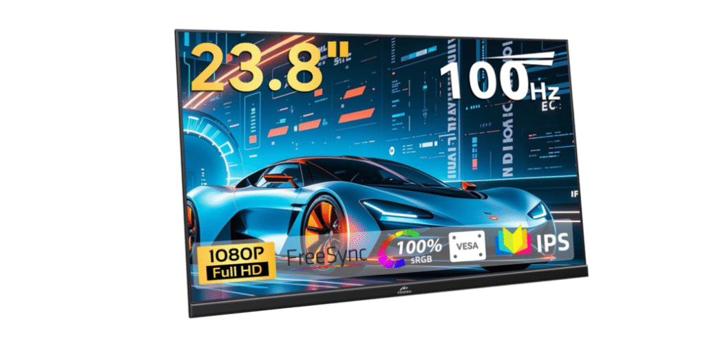 Kenowa 23.8 inch 100Hz Large Portable Monitor IPS FHD 1080P Freesync USB-C HDMI Gaming Monitor