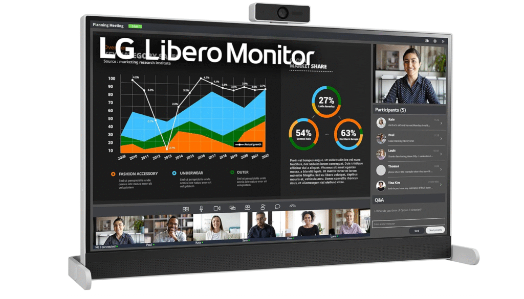 LG 27MQ70QC-S.AUS 27 inch QHD IPS HDR 10 Libero Monitor with Detachable Full HD Webcam