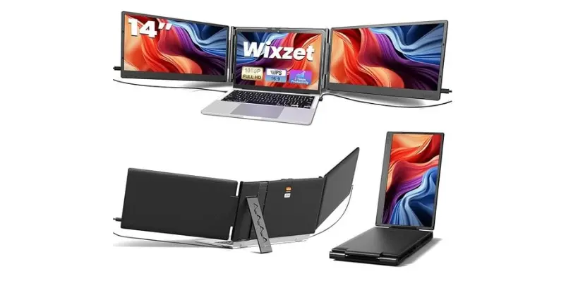 Laptop Screen Extender, 14 inch FHD 1080P Portable Monitor for Laptop, Plug&Play Triple Screen Extender