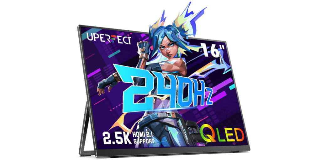 UPERFECT 2.5K 240Hz QLED Portable Monitor, 16 inch 2560x1600 QHD 100% DCI-P3 400 Nits Portable Gaming Monitor