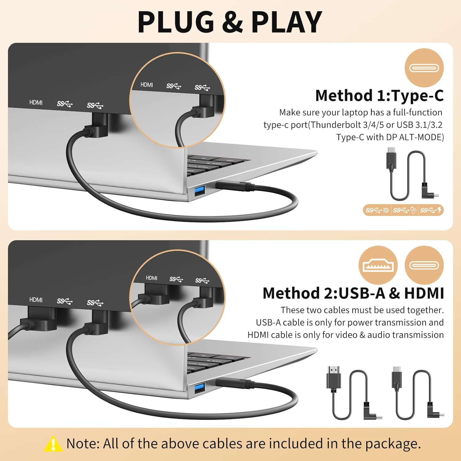 Laptop Screen Extender, 15.6 1080P IPS Portable Monitor, Travel Monitor for 14-16.5 Laptops with USB-C/HDMI Port, Plug and Play Attachment Screen for Windows/Mac/Android/Switch/PS5/Xbox