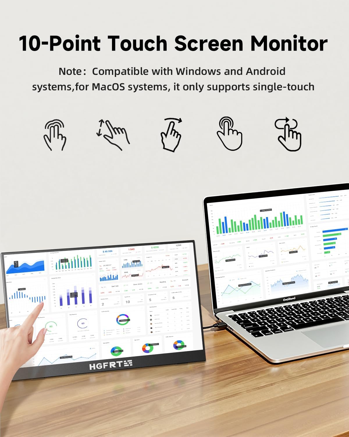 Laptop Screen Extender 15.6 - Dual Portable Monitors 1080P IPS FHD Stacked Folding Triple Display HDMI USB-C Travel Extended Extra Screen for Laptop Windows Mac w/Stand  VESA - LCD Panels