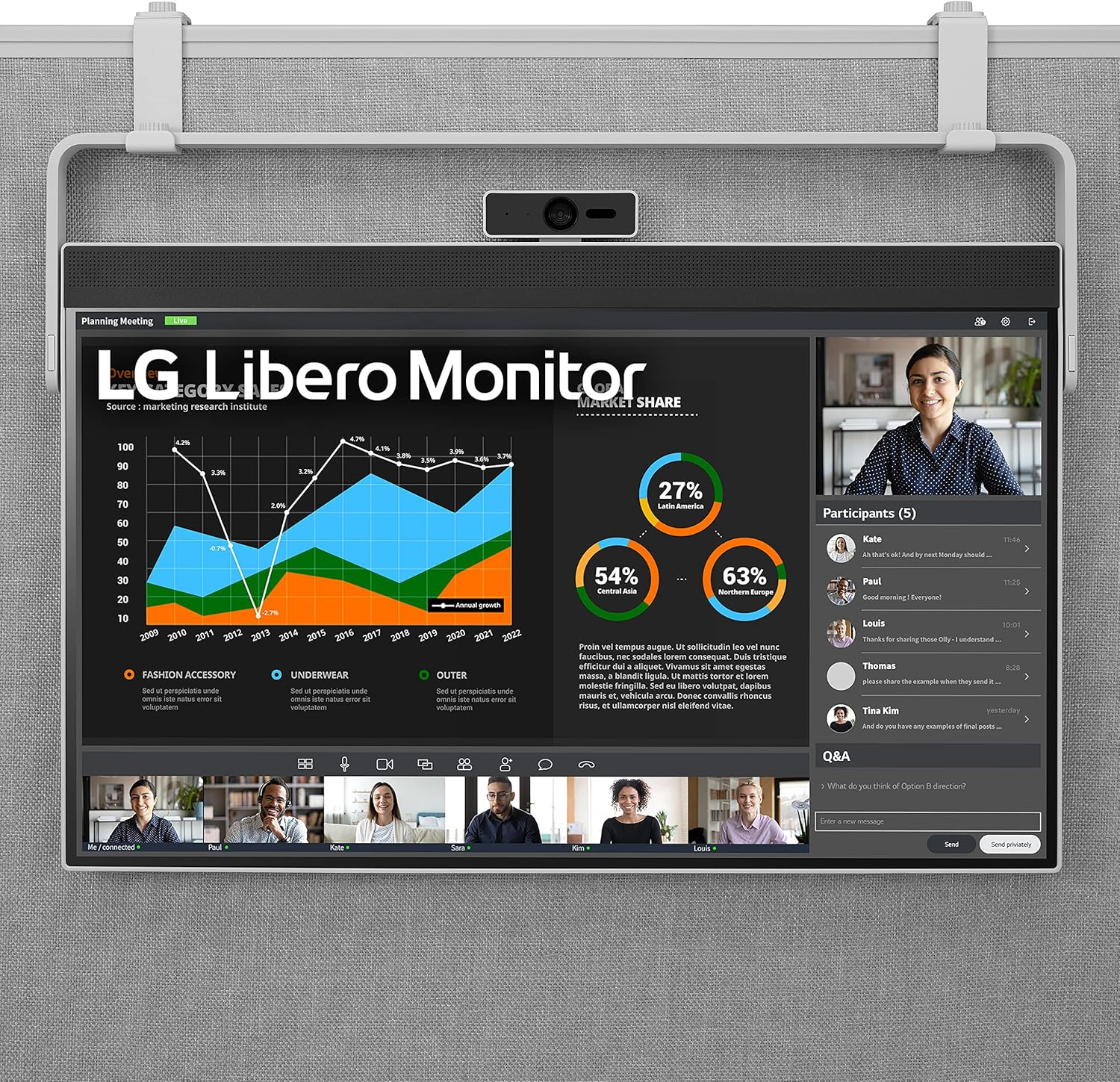 LG 27MQ70QC-S.AUS 27 QHD IPS HDR 10 Libero Monitor with Detachable Full HD Webcam