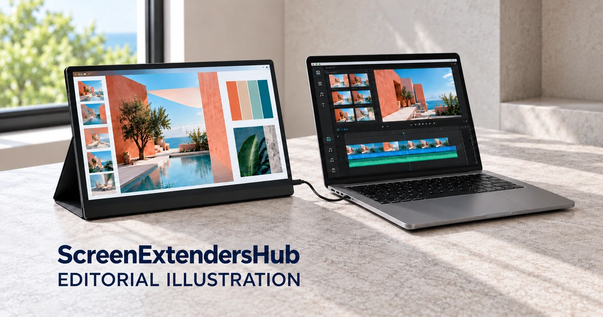 Laptop connected to an external monitor — choose a suitable display with our buying guide